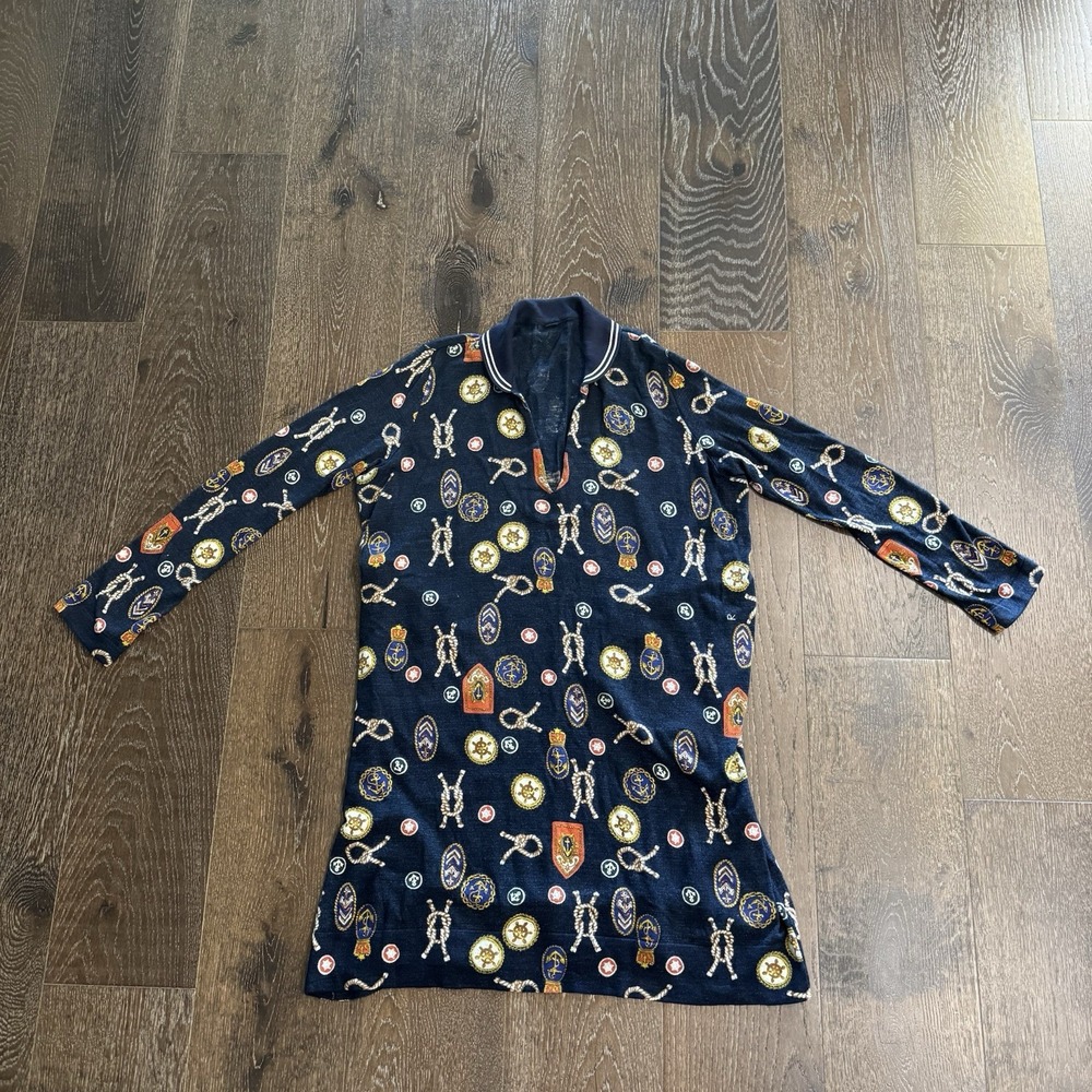 45R 45rpm Nautical Print‎ Dress Navy Size 3 Made in Japan
